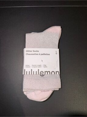 lululemon athletica Glitter Quarter Socks in Pale Pink